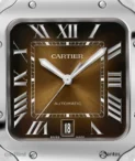 Cartier Santos Steel Brown Dial Watch