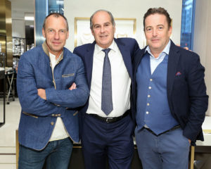 From left: De Bethune co-founder Denis Flageollet, Cellini President Leon Adams, De Bethune CEO Pierre Jacques