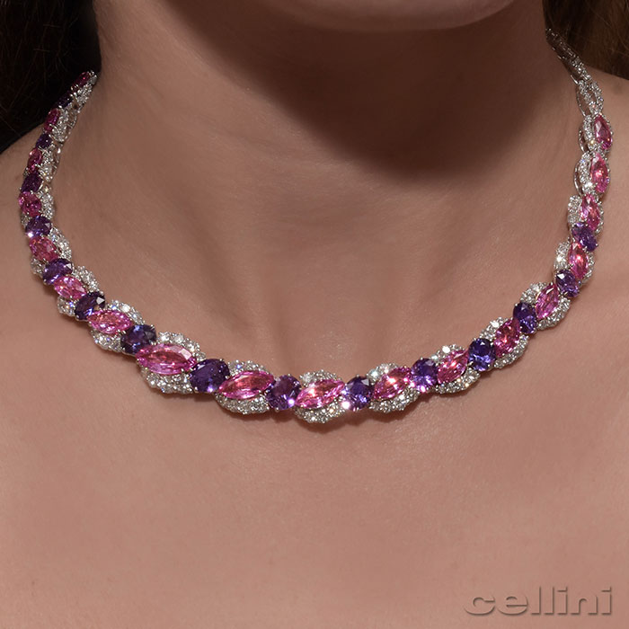 purple diamond necklace