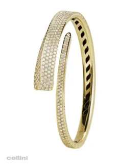 Crivelli - Bangle Yellow Gold And Diamond Full Pave Bypass 4537NS