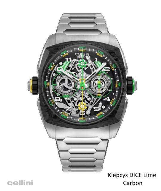 Cyrus Dice Lime Carbon Titanium Chronograph Watch