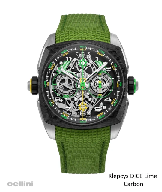 Cyrus Dice Lime Carbon with Cordura Strap Watch