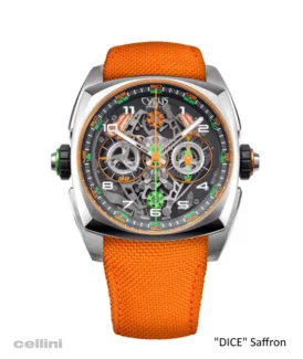 Cyrus Dice Saffron Steel Watch