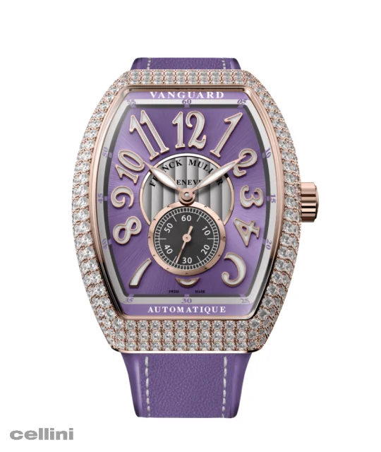 Franck Muller Slim Vintage Vanguard Diamond watch with Purple dial