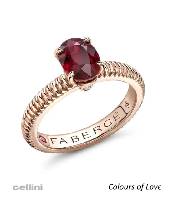 Fabergé Colours of love Rose Gold RUBY Fluted Ring