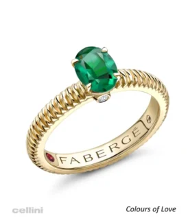 Fabergé Colours of love Yellow Gold Emerad fluted Ring