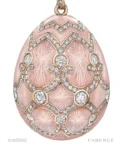 Fabergé Heritage Rose Gold diamond pink guilloche enamel grande egg pendant