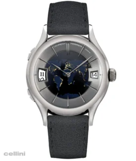 Laurent Ferrier Classic Traveller Globe Night Blue White Gold Watch