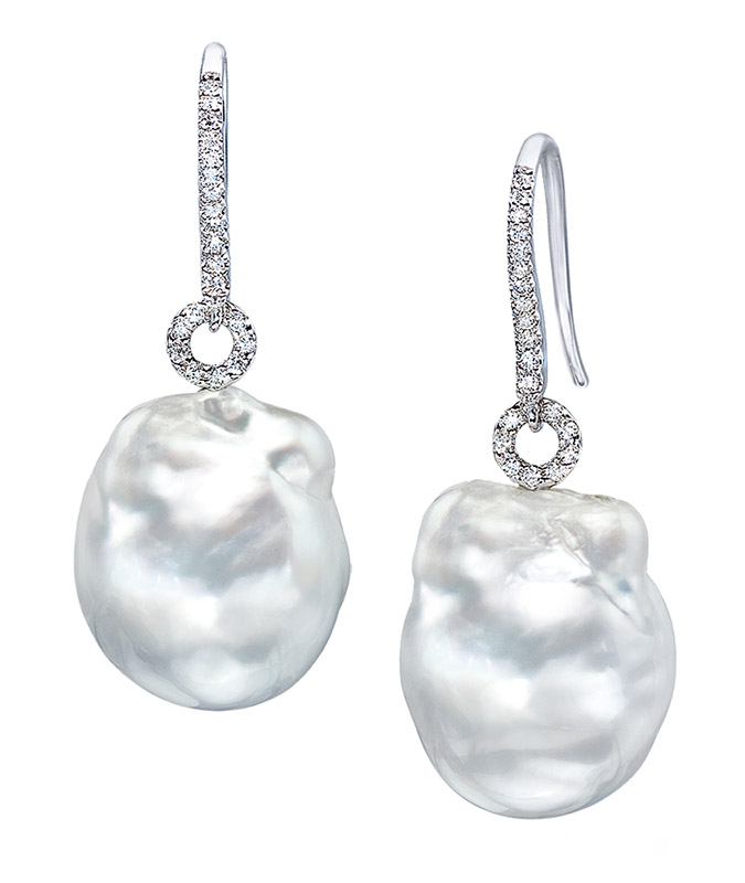 Baroque South Sea Pearl Drop Earrings | CELLINI JEWELERS