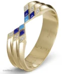 Nefertiti triple Cuff 18k Lapis Lazuli, MOP & diamonds bracelet