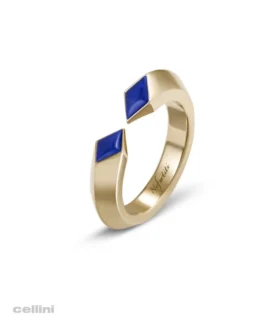 Nefertiti - Yellow Gold Double Lapis Awaken Ring