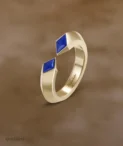 Nefertiti - Yellow Gold Double Lapis Awaken Ring