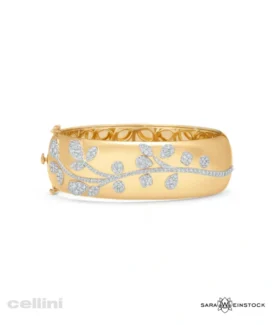 Sara Weinstock - LIYWCB.G Yellow Gold Lierre Bangle With Diamond Clusters